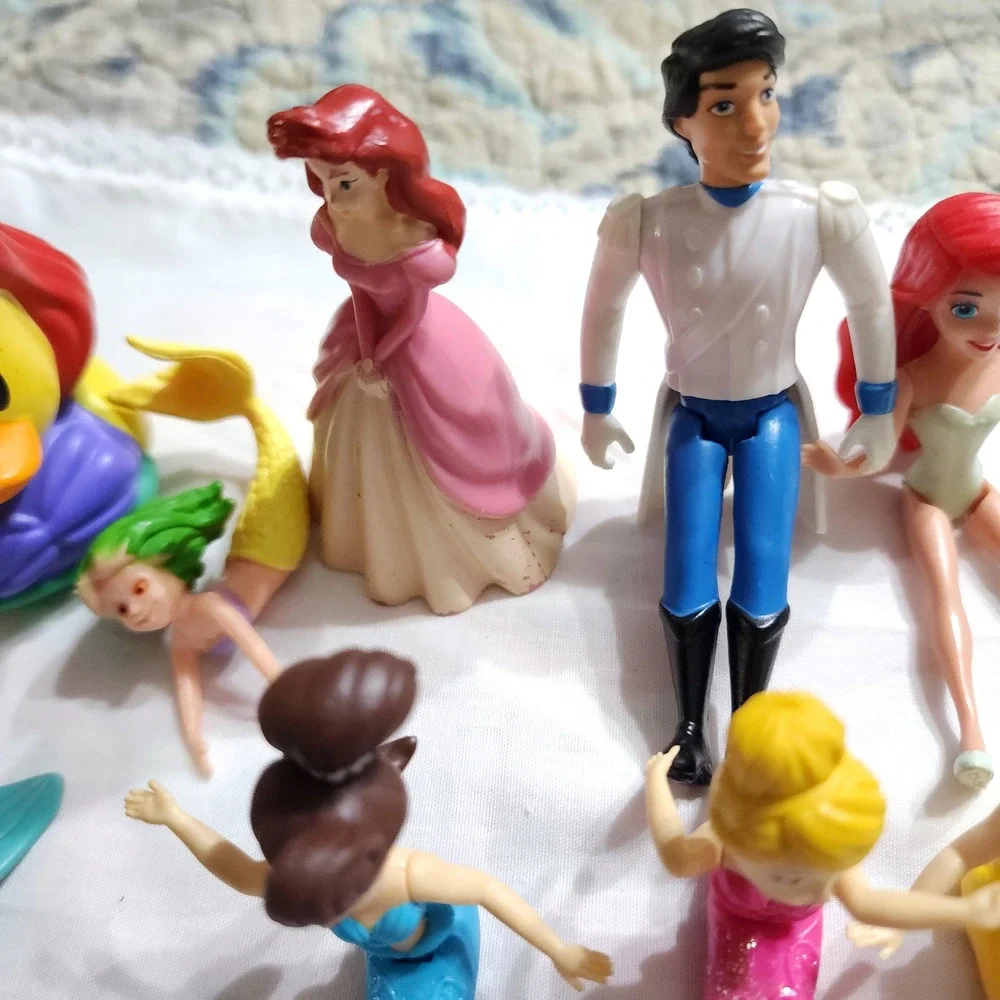 Disney The Little Mermaid Figure Lot Ariel King Triton Prince Eric Sisters Duck